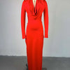 Pile Collar Long-Sleeve Maxi Dress | MzStar Fashion | view 5