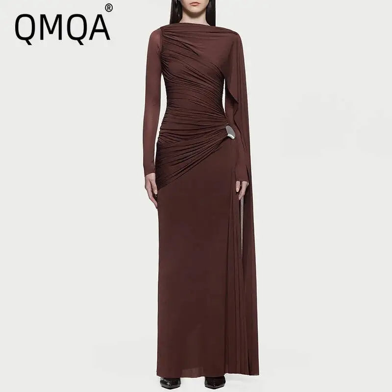 Ruched Asymmetric Maxi Dress | MzStar Fashion
