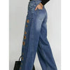Eyelet Ripped Wide-Leg Jeans | MzStar Fashion | view 7