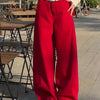 Retro Red Wide-Leg Jeans | MzStar Fashion