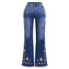 Embroidered Bell-Bottom Jeans | MzStar Fashion | view 6