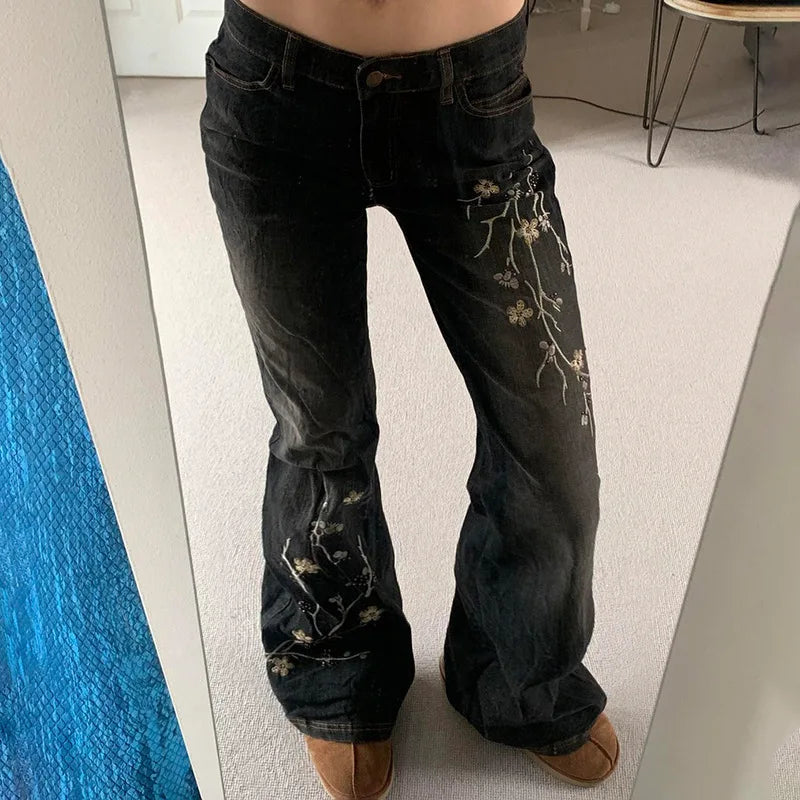 Floral Bootcut Low-Rise Jeans | MzStar Fashion | view 3