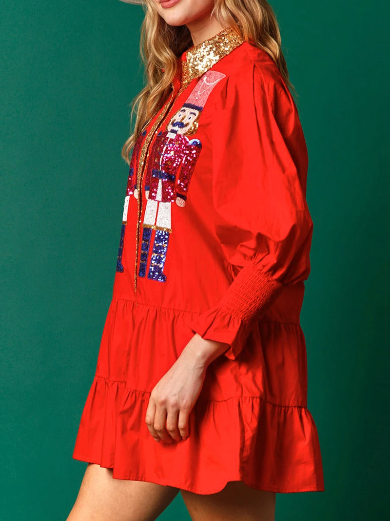 Sequin Nutcracker Holiday Dress | MzStar Fashion | view 3