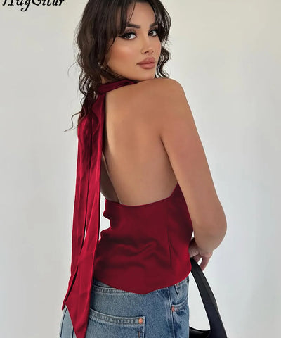 Swing Halter Bandage Top | MzStar Fashion