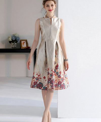 Jacquard A-Line Midi Dress | MzStar Fashion