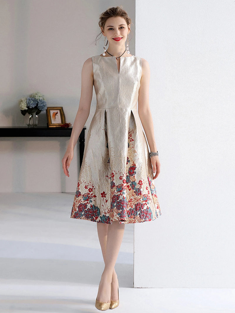 Jacquard A-Line Midi Dress | MzStar Fashion