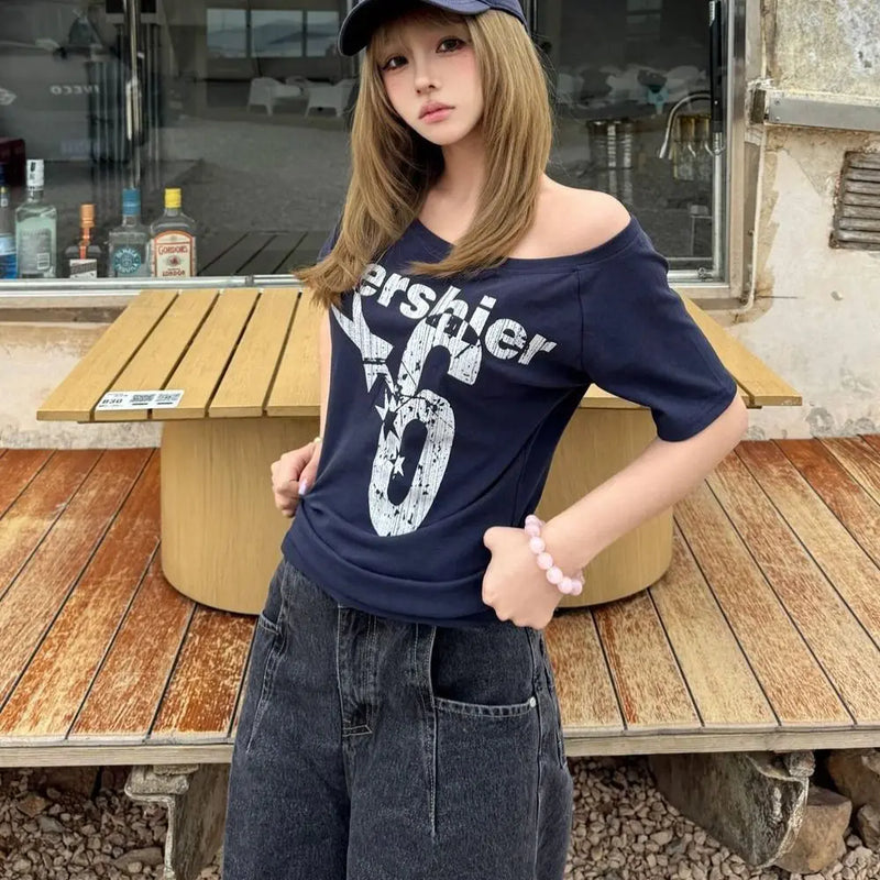 Y2K Off-Shoulder Crop Top | MzStar Fashion | view 3