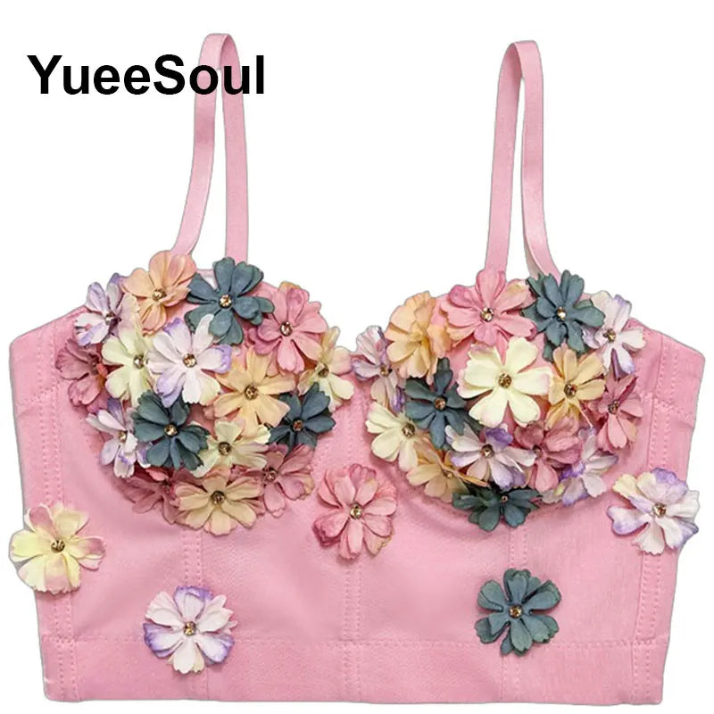 Pink Floral Y2K Corset Top | MzStar Fashion | view 8