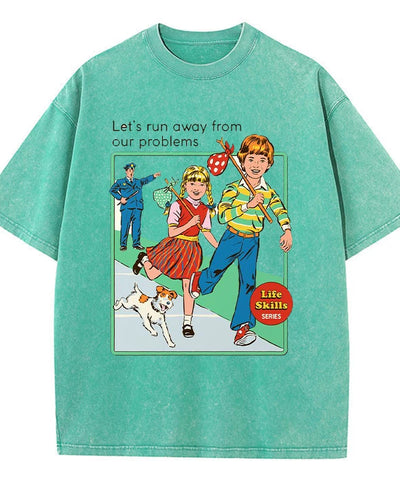 Run Away Graphic Washed Tee | MzStar Fashion