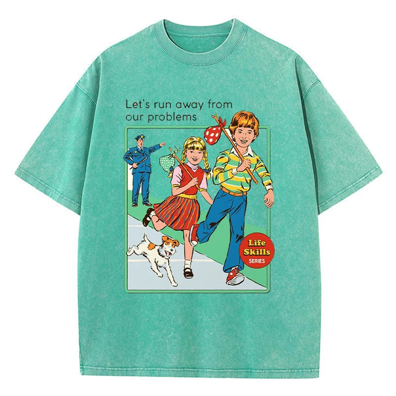 Run Away Graphic Washed Tee | MzStar Fashion