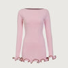 Ruffle Hem Knit Mini Dress | MzStar Fashion | view 7