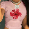 Y2K Red Floral Crop Top | MzStar Fashion