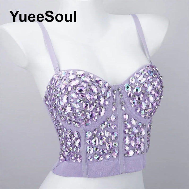 Purple Diamond Corset Top | MzStar Fashion | view 4