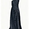 Olive Satin One-Shoulder Gown | MzStar Fashion | view 2