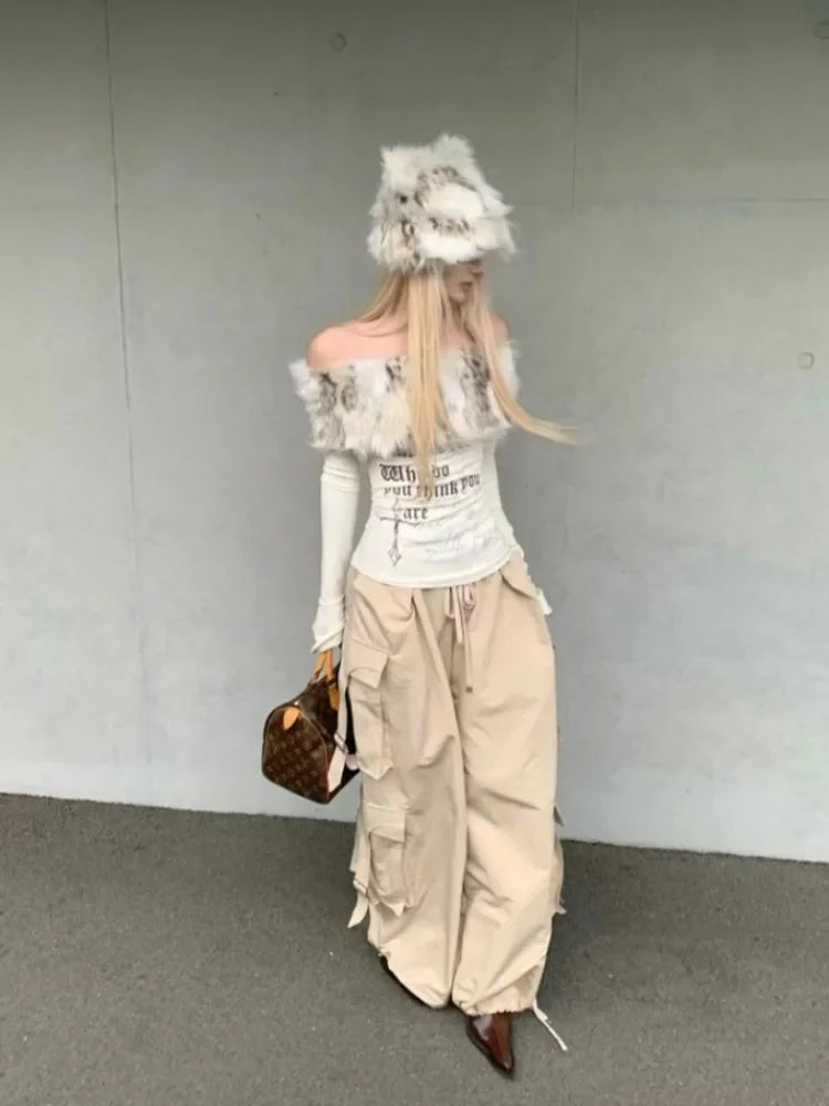 Fur-Collar Y2K Top | MzStar Fashion | view 8