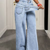 Vintage Splice Wide-Leg Jeans | MzStar Fashion | view 6