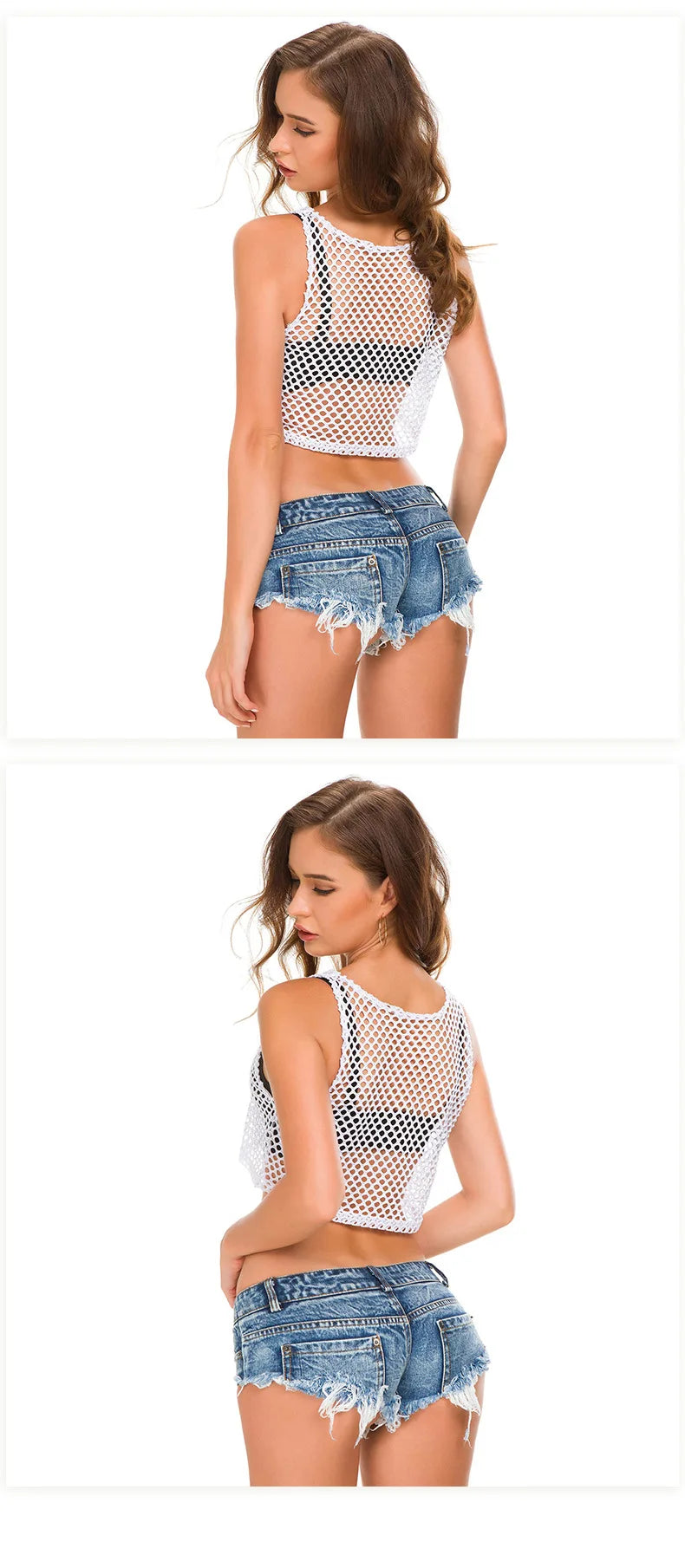 Ripped Low-Rise Denim Shorts | MzStar Fashion | view 5