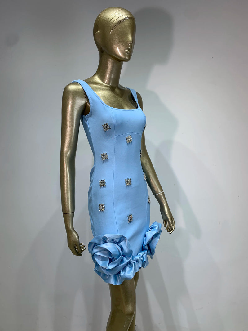Crystal Flower Bandage Mini Dress | MzStar Fashion | view 8
