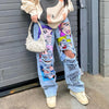 Graphic Print Ripped Jeans | MzStar Fashion | view 8