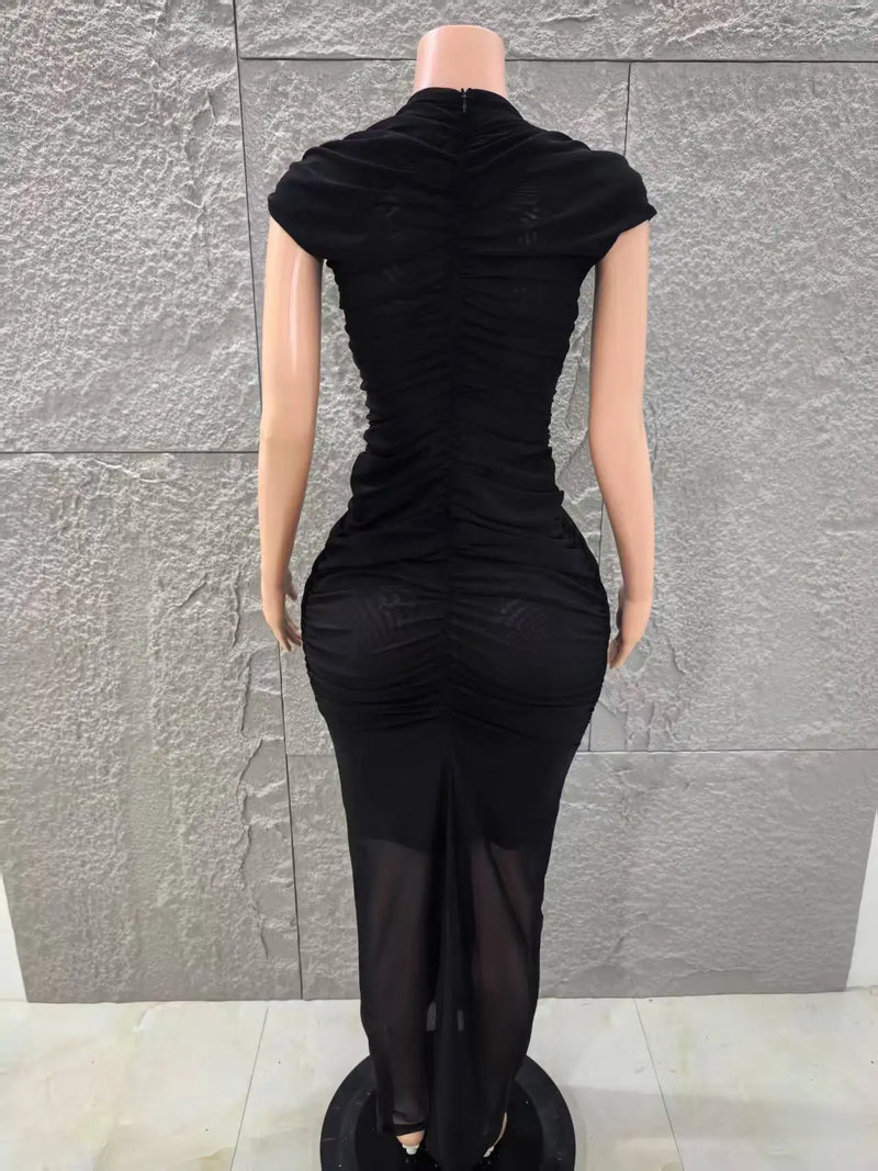 Black Keyhole Bodycon Maxi Dress | MzStar Fashion | view 5