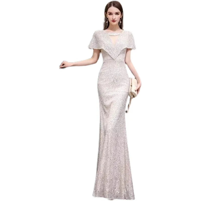 Champagne Fishtail Evening Gown | MzStar Fashion | view 6