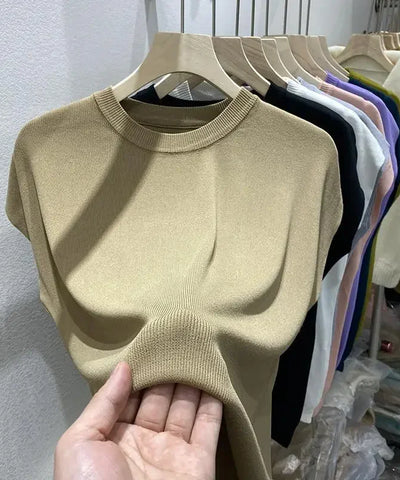 Ice-Silk Knit Tee