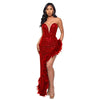 Feather Sequin Evening Gown | MzStar Fashion | view 3