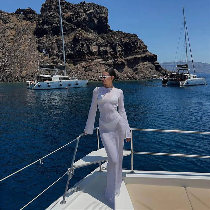 Sheer Wrap Beach Maxi Dress | MzStar Fashion | view 3