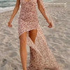 Floral Halter High-Slit Maxi Dress | MzStar Fashion | view 6