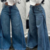 Y2K Flared Wide-Leg Jeans | MzStar Fashion