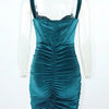 Square Neck Pleated Mini Dress | MzStar Fashion | view 6