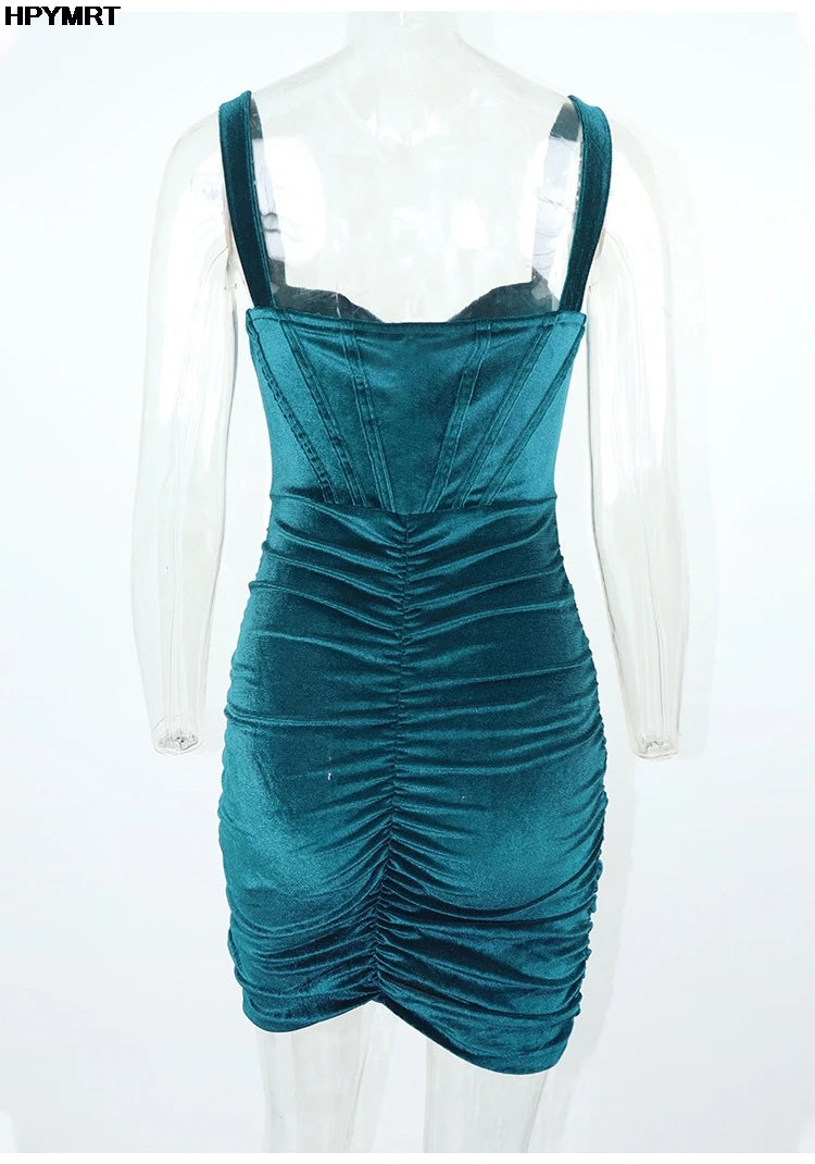 Square Neck Pleated Mini Dress | MzStar Fashion | view 6