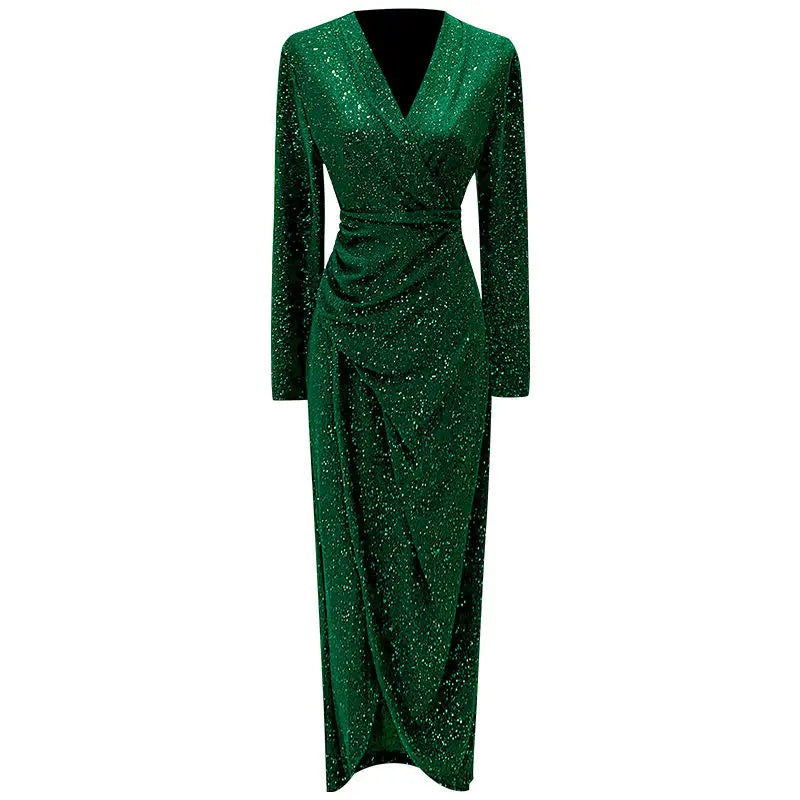 Slim V-Neck Midi Dress | MzStar Fashion | view 4