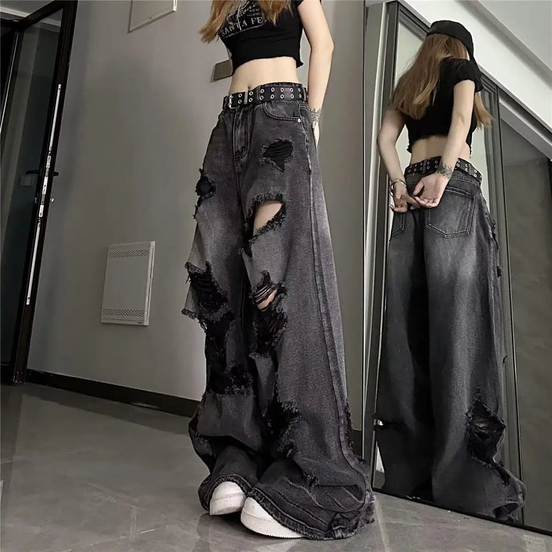 Distressed Bell-Bottom Jeans | MzStar Fashion | view 7