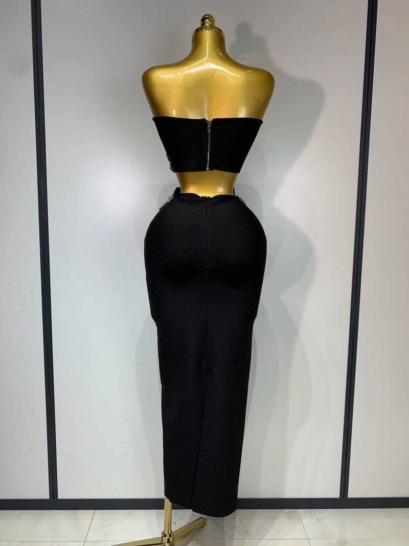 Flower Diamond Bandage Maxi Set | MzStar Fashion | view 4