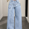 Vintage Splice Wide-Leg Jeans | MzStar Fashion | view 7