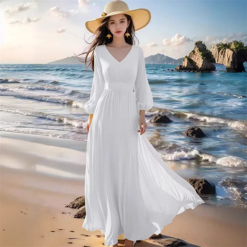 Yellow Chiffon Swing Maxi Dress | MzStar Fashion | view 4