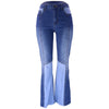 Two-Tone Washed Flared Jeans | MzStar Fashion | view 3