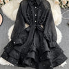 Rhinestone Ruffle Lace-Up Dress | MzStar Fashion | view 4