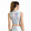 Metallic Mock-Neck Crop Tank | MzStar Fashion | view 2