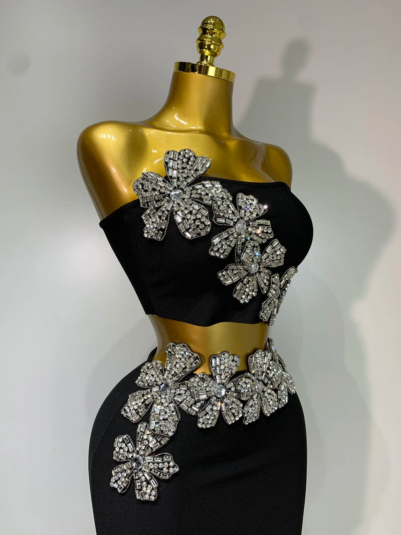 Flower Diamond Bandage Maxi Set | MzStar Fashion | view 8