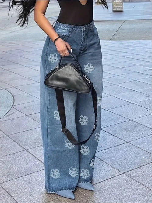 Floral Pocket Straight Jeans | MzStar Fashion | view 7