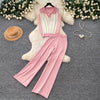 V-Neck Knit Two-Piece Set | MzStar Fashion | view 4