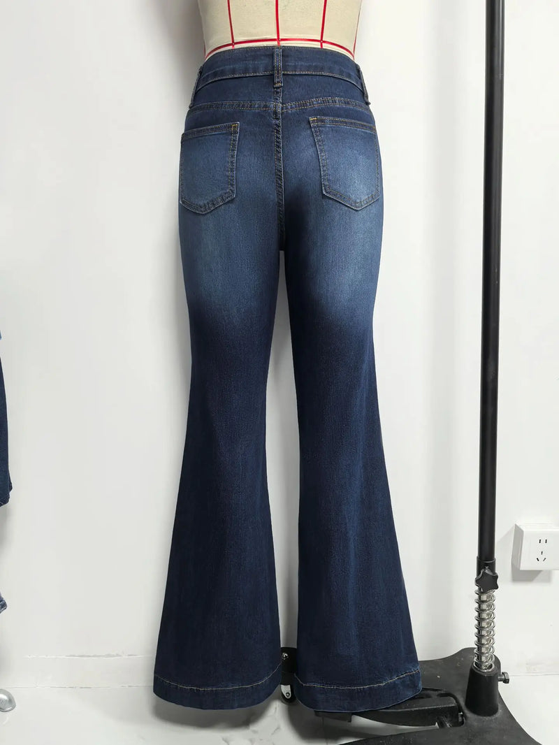 Vintage Slim Flare Jeans | MzStar Fashion | view 8