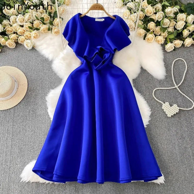 3D Floral V-Neck Midi Dress | MzStar Fashion | view 4
