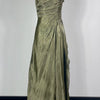 Olive Satin One-Shoulder Gown | MzStar Fashion | view 7