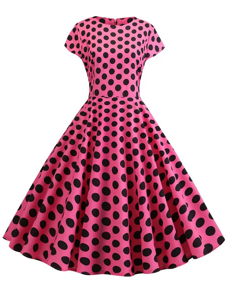 Polka Dot Swing Midi Dress | MzStar Fashion | view 8