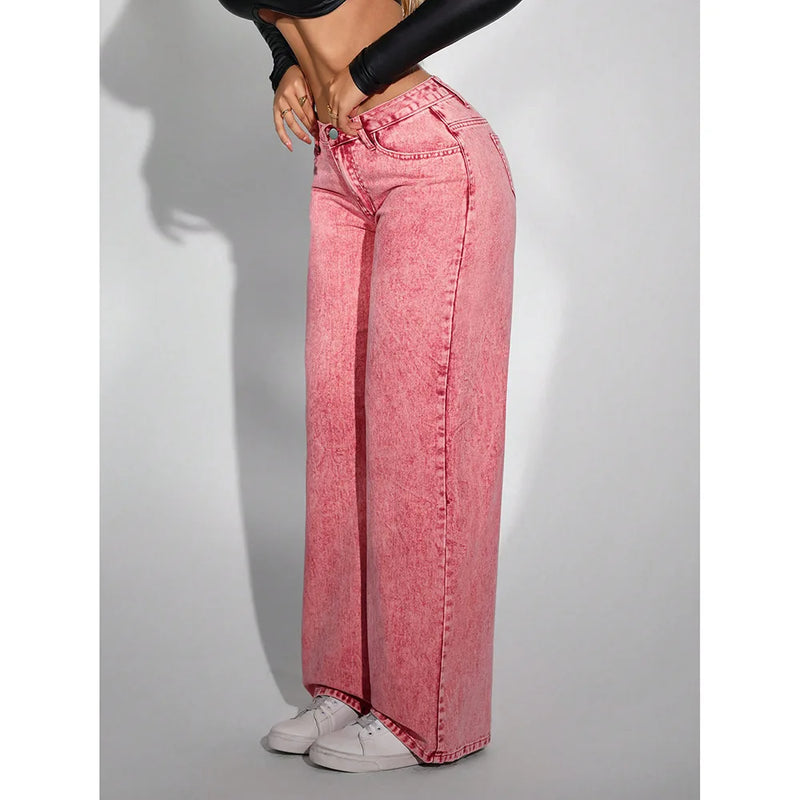 Vintage Washed Straight Jeans | MzStar Fashion | view 5