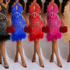 Diamond Mesh Halter Cocktail Dress | MzStar Fashion