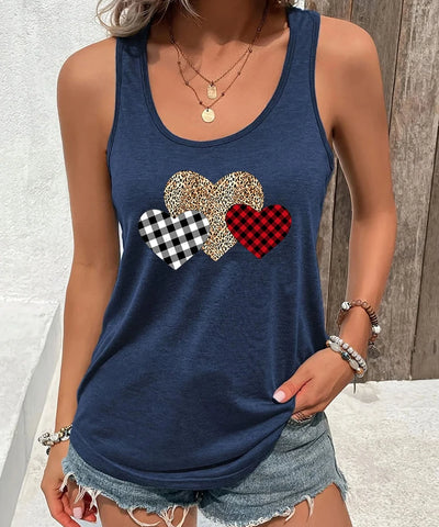 Leopard Heart Racerback Tank